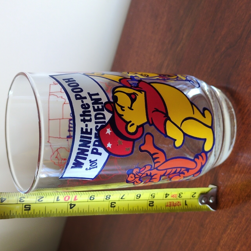 Vintage Winnie the Pooh for President glass Tigger Piglet Disney Sears - Picture 9 of 10